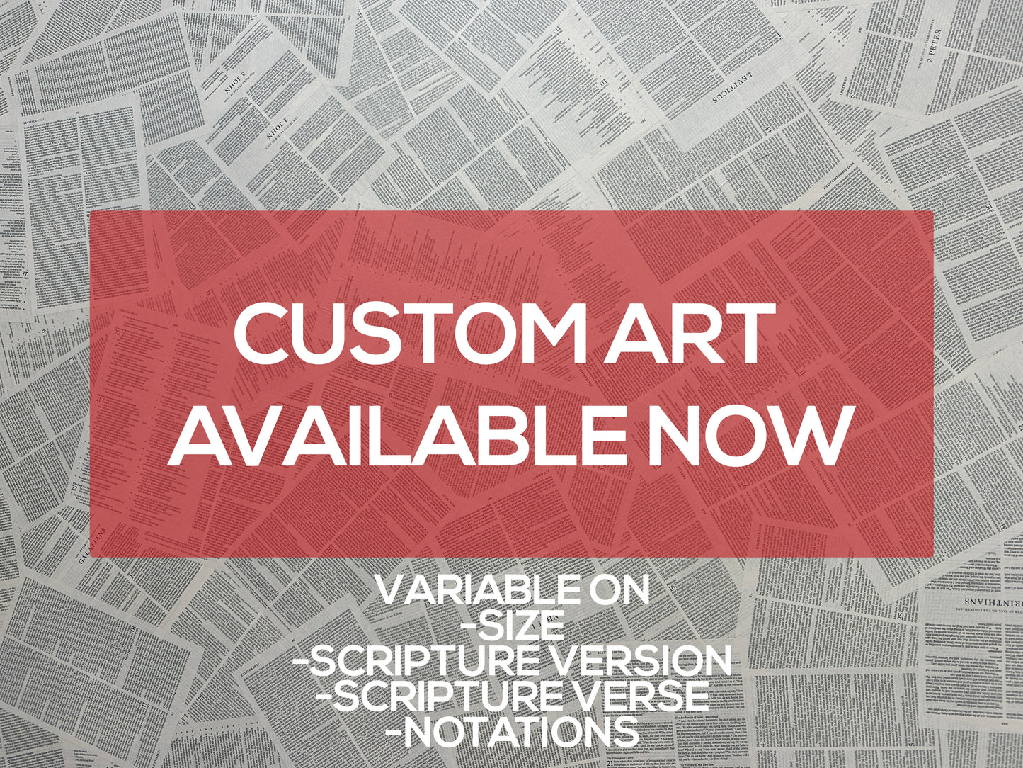 AVAILABLE NOW - Custom Art