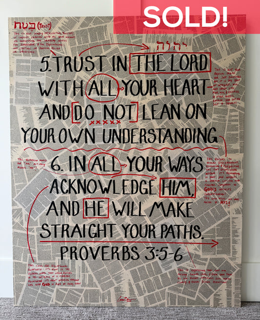 SOLD - Proverbs 3:5-6 with commentary